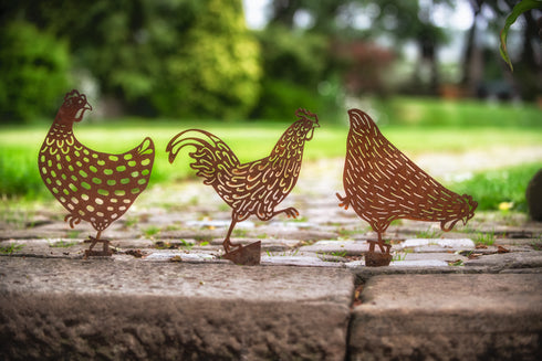 A Trio - 2 Chickens and a Cockerel - Easter